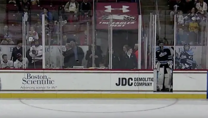 Who goes into the penalty box for a goalie?